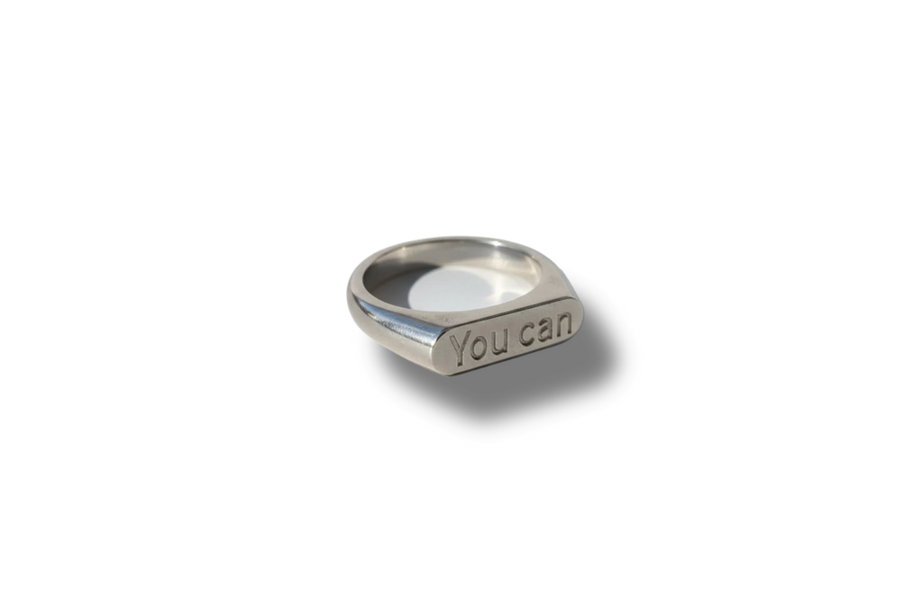 Srebrny pierścionek ,,You Can''