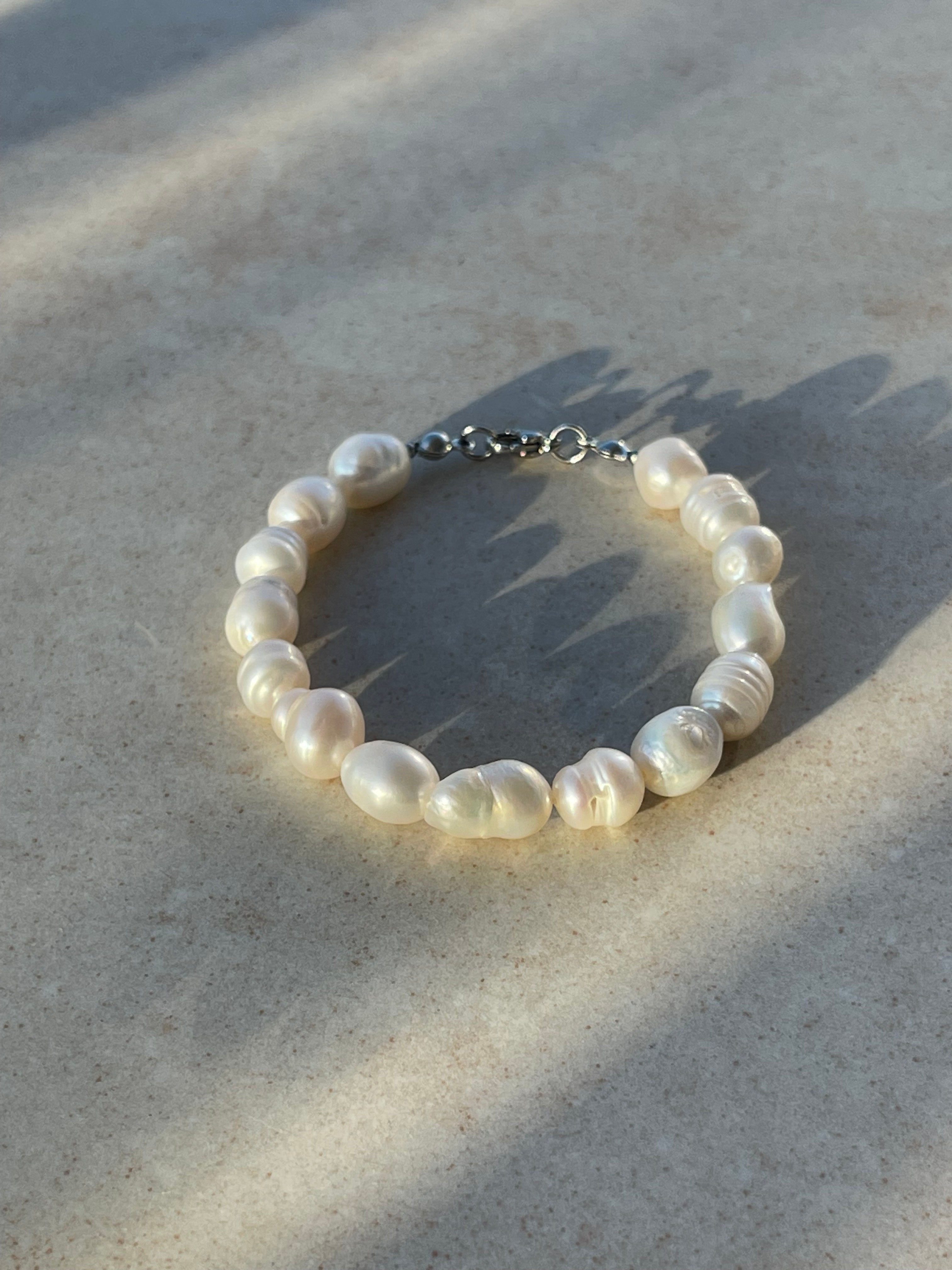 Freshwater Natural Pearl with added silver