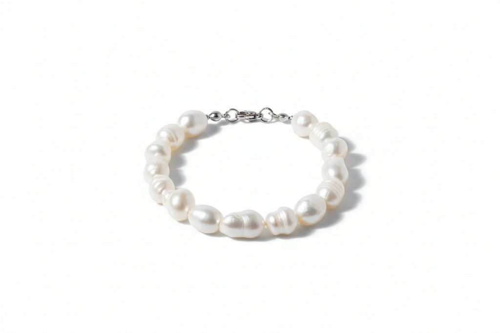 Freshwater Natural Pearl with added silver